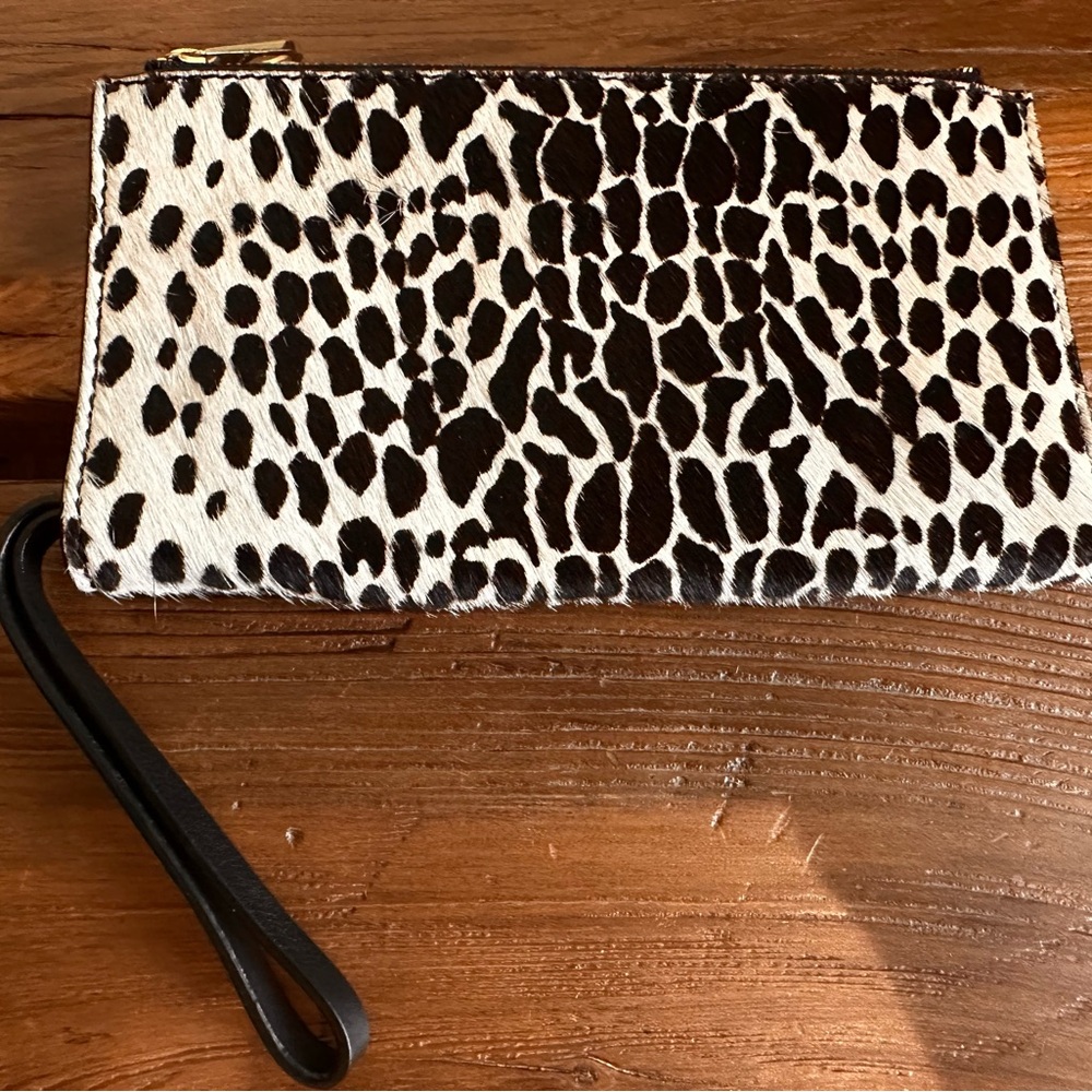 Ann Taylor Calf Hair Leather Wristlet Clutch